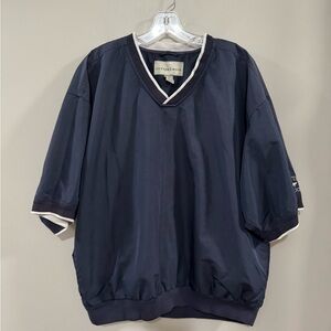 Men's Cutter & Buck Golf V-Neck Pullover Clima Windbreaker- Navy. Size L
